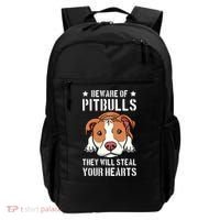 Beware Of Pitbull They Will Still Your Heart Pit Bull Pibble Cute Gift Backpack thumb 0