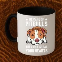 Beware Of Pitbull They Will Still Your Heart Pit Bull Pibble Cute Gift Coffee Mug thumb 2