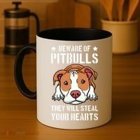Beware Of Pitbull They Will Still Your Heart Pit Bull Pibble Cute Gift Coffee Mug thumb 4