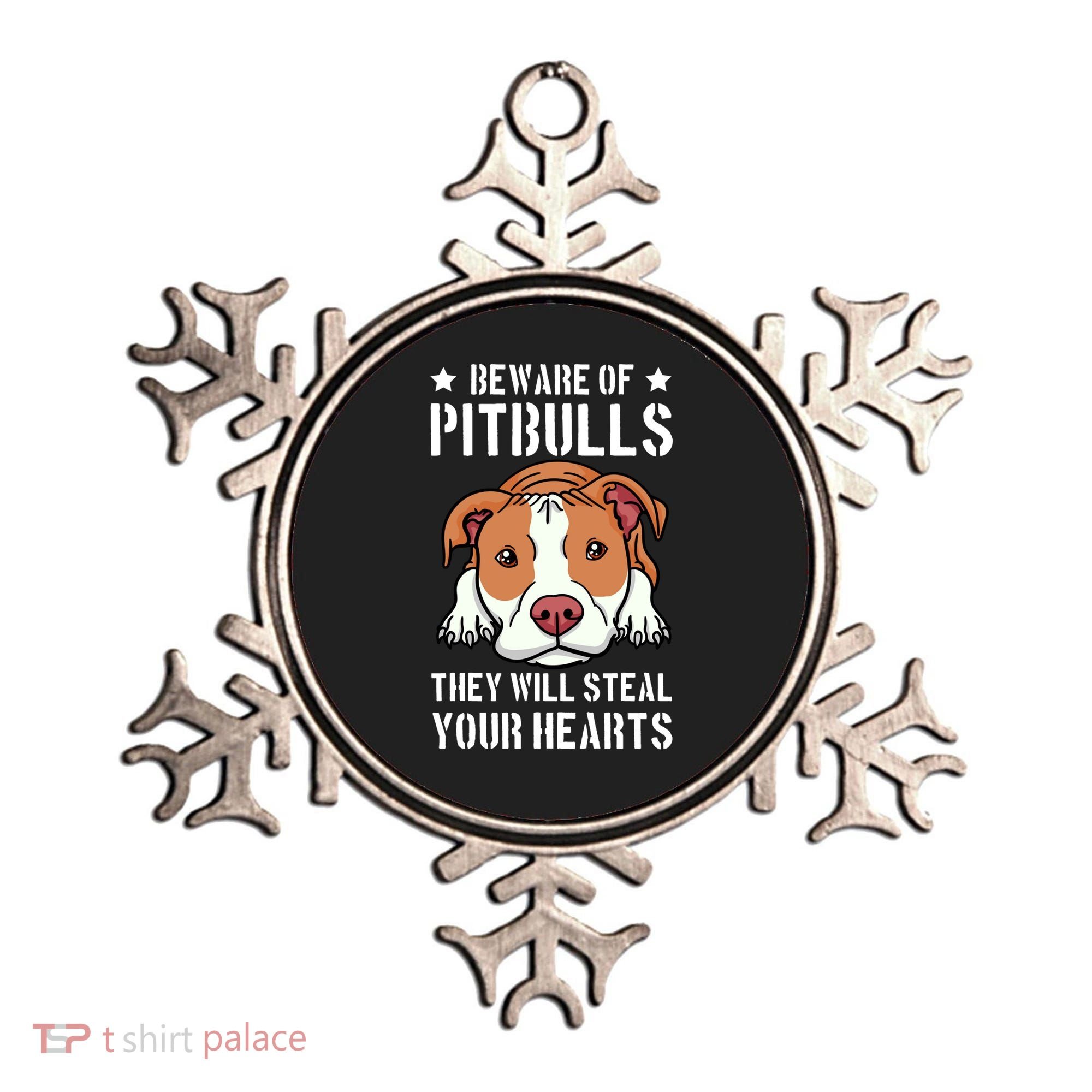 Beware Of Pitbull They Will Still Your Heart Pit Bull Pibble Cute Gift Ornament