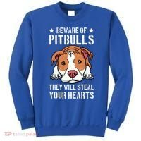 Beware Of Pitbull They Will Still Your Heart Pit Bull Pibble Cute Gift Sweatshirt thumb 0