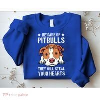 Beware Of Pitbull They Will Still Your Heart Pit Bull Pibble Cute Gift Sweatshirt thumb 2