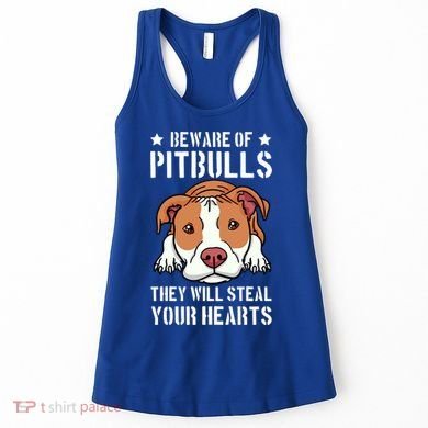 Beware Of Pitbull They Will Still Your Heart Pit Bull Pibble Cute Gift Women's Tank Top