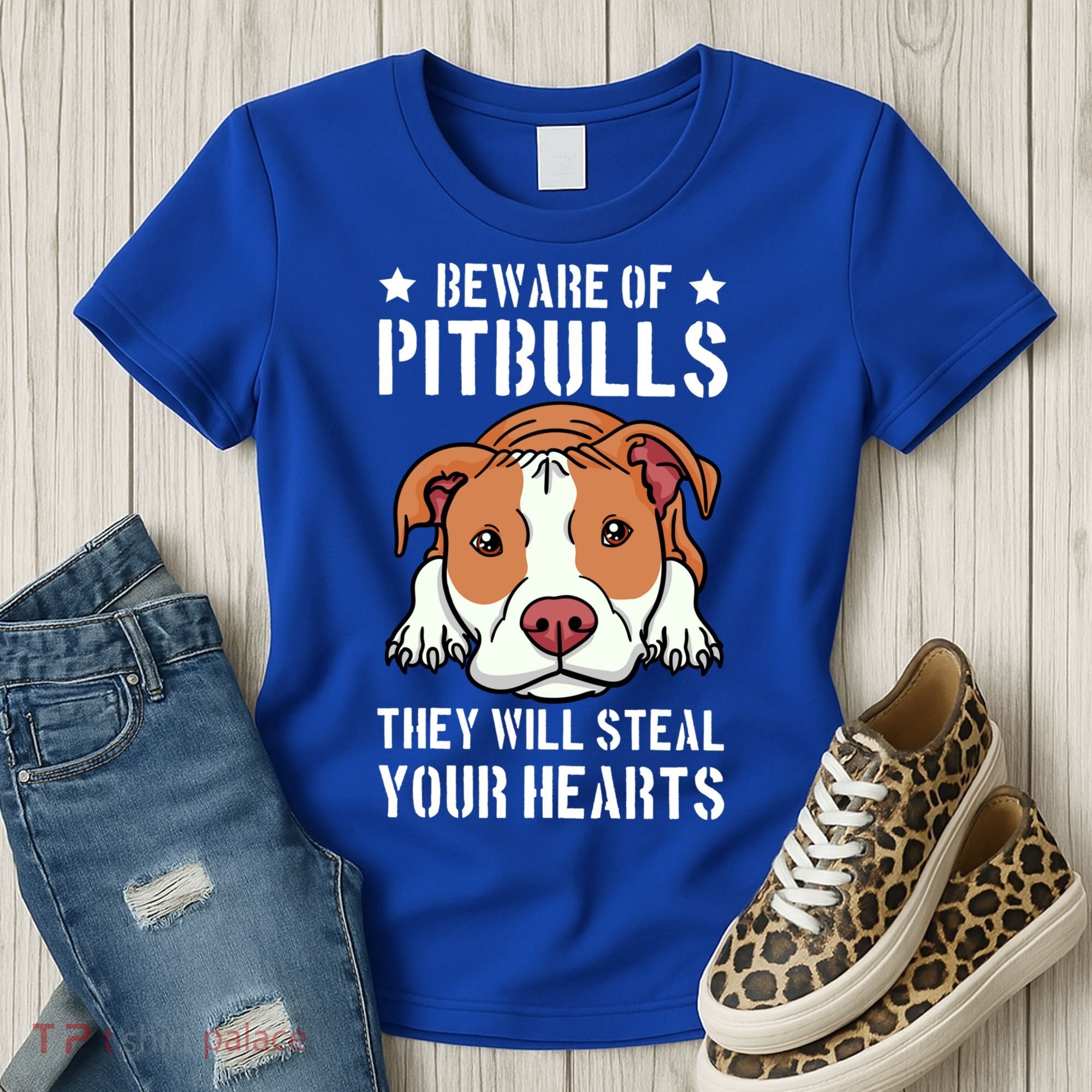 Beware Of Pitbull They Will Still Your Heart Pit Bull Pibble Cute Gift Women's T-Shirt