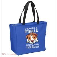 Beware Of Pitbull They Will Still Your Heart Pit Bull Pibble Cute Gift Tote Bag thumb 2