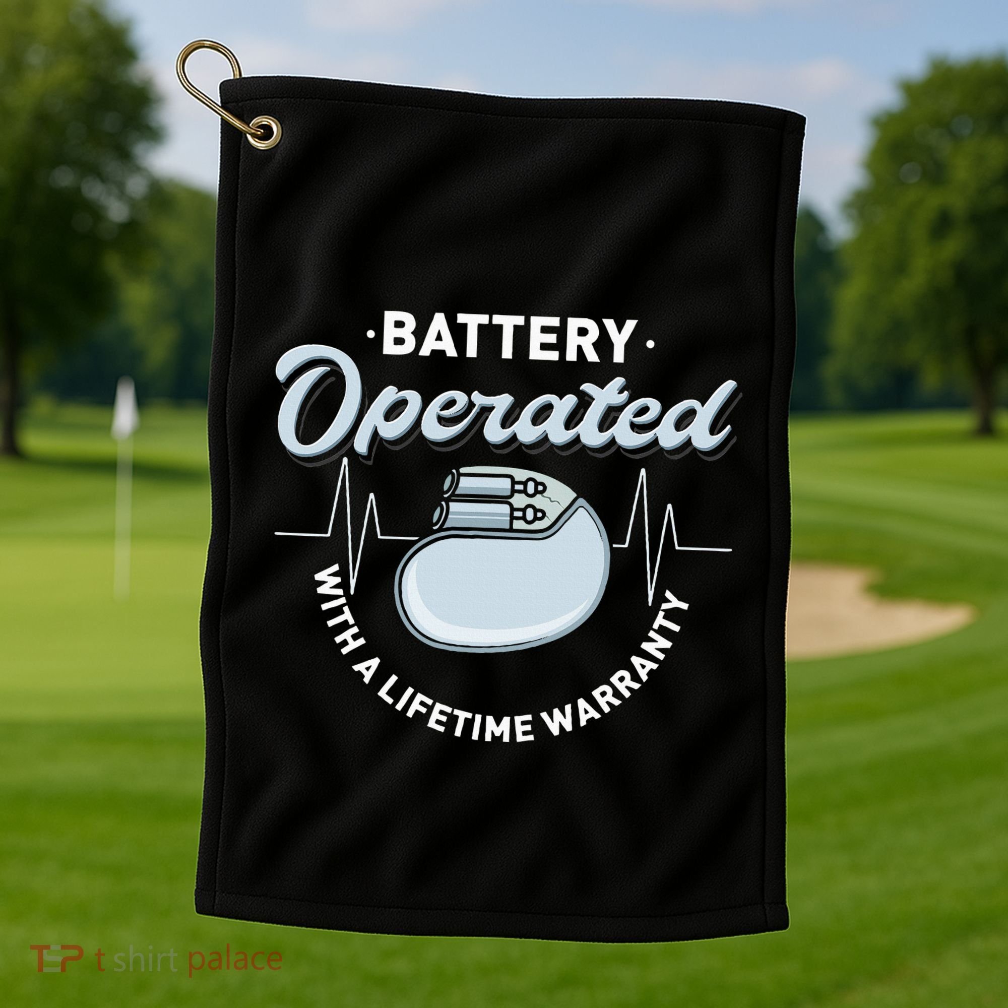 Battery Operated Pacemaker Recipient Heart Attack Survivor Golf Towel