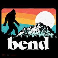 Bend Oregon Retro Bigfoot Mountains USA-Made Doggie Bandana thumb 2
