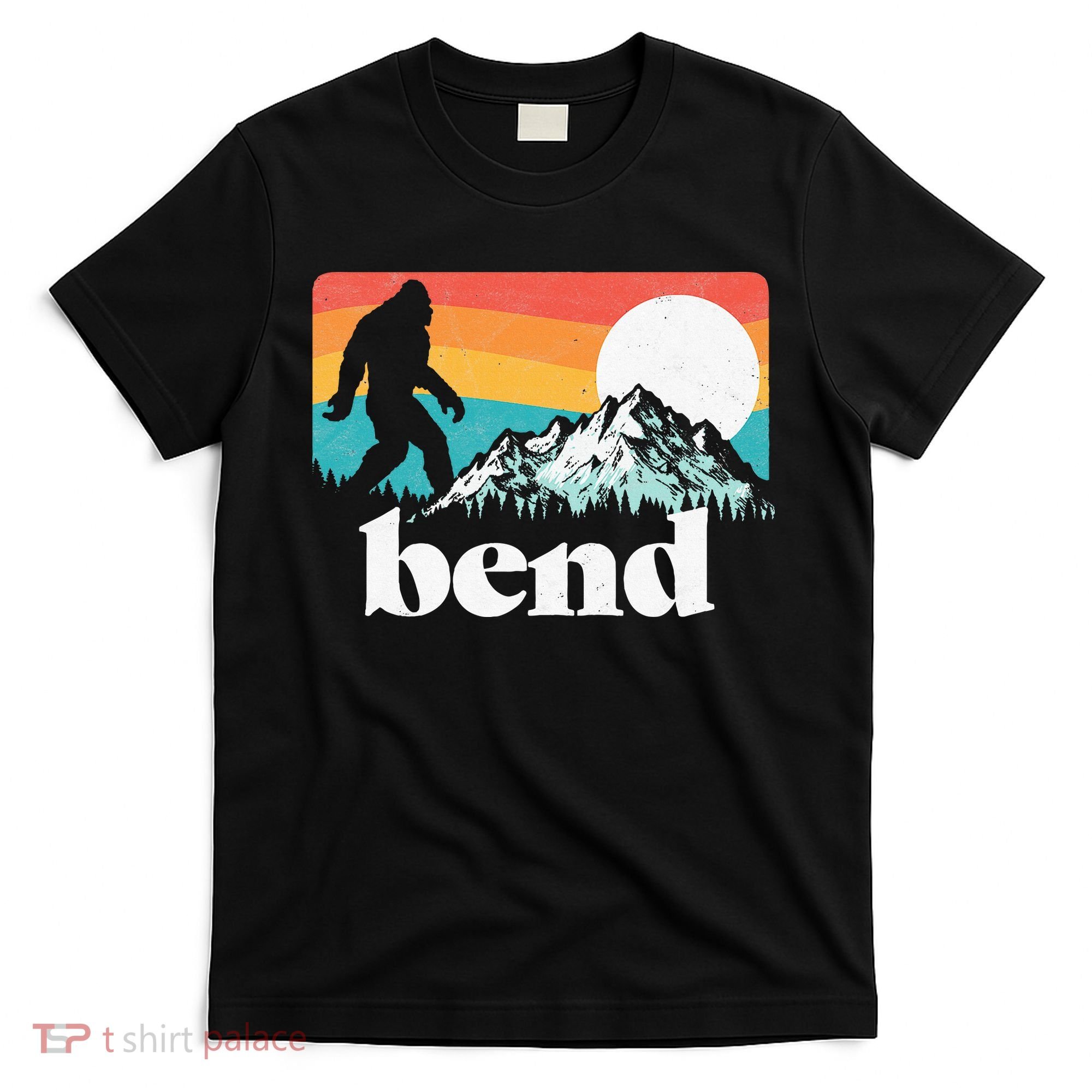 Bend Oregon Retro Bigfoot Mountains T-Shirt