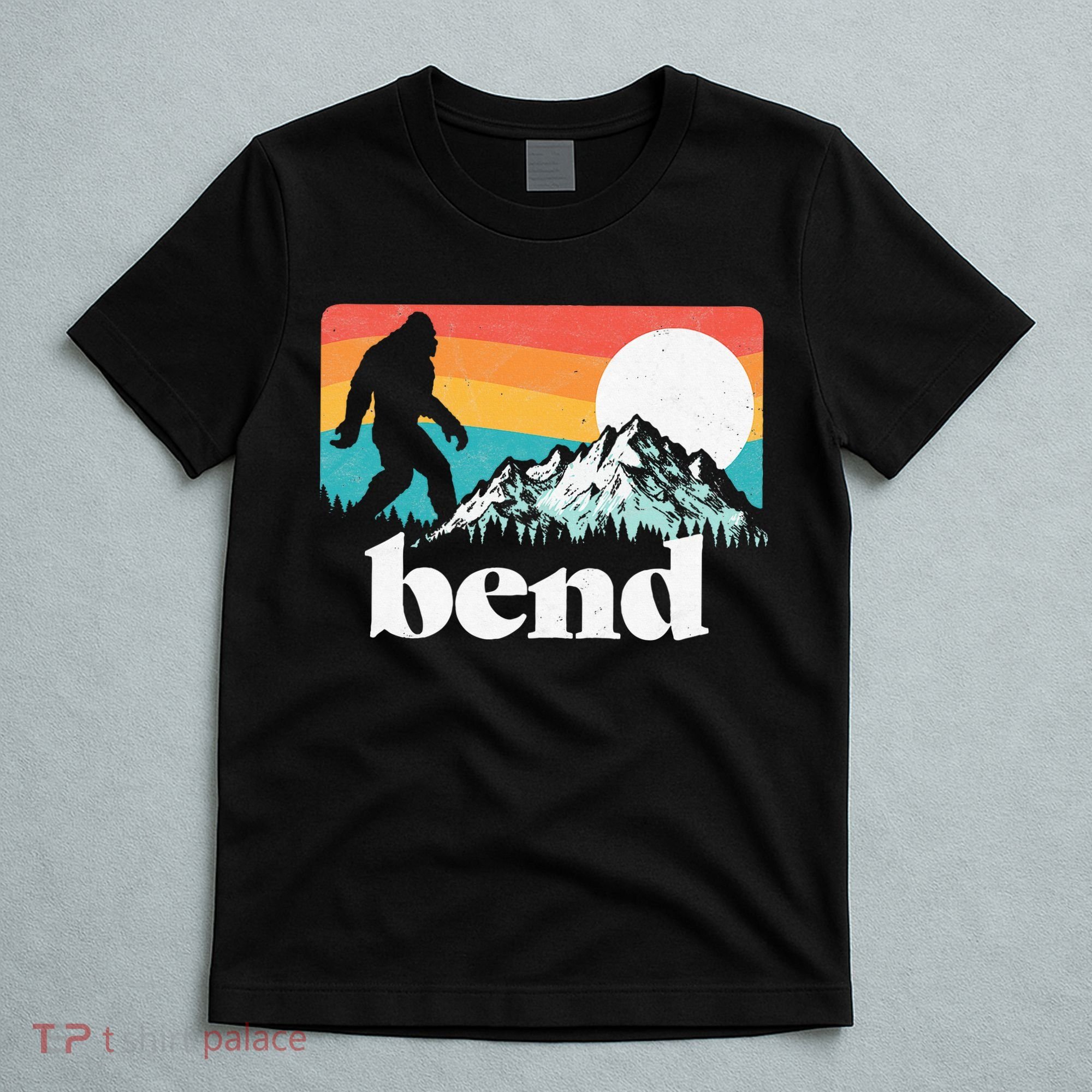 Bend Oregon Retro Bigfoot Mountains T-Shirt