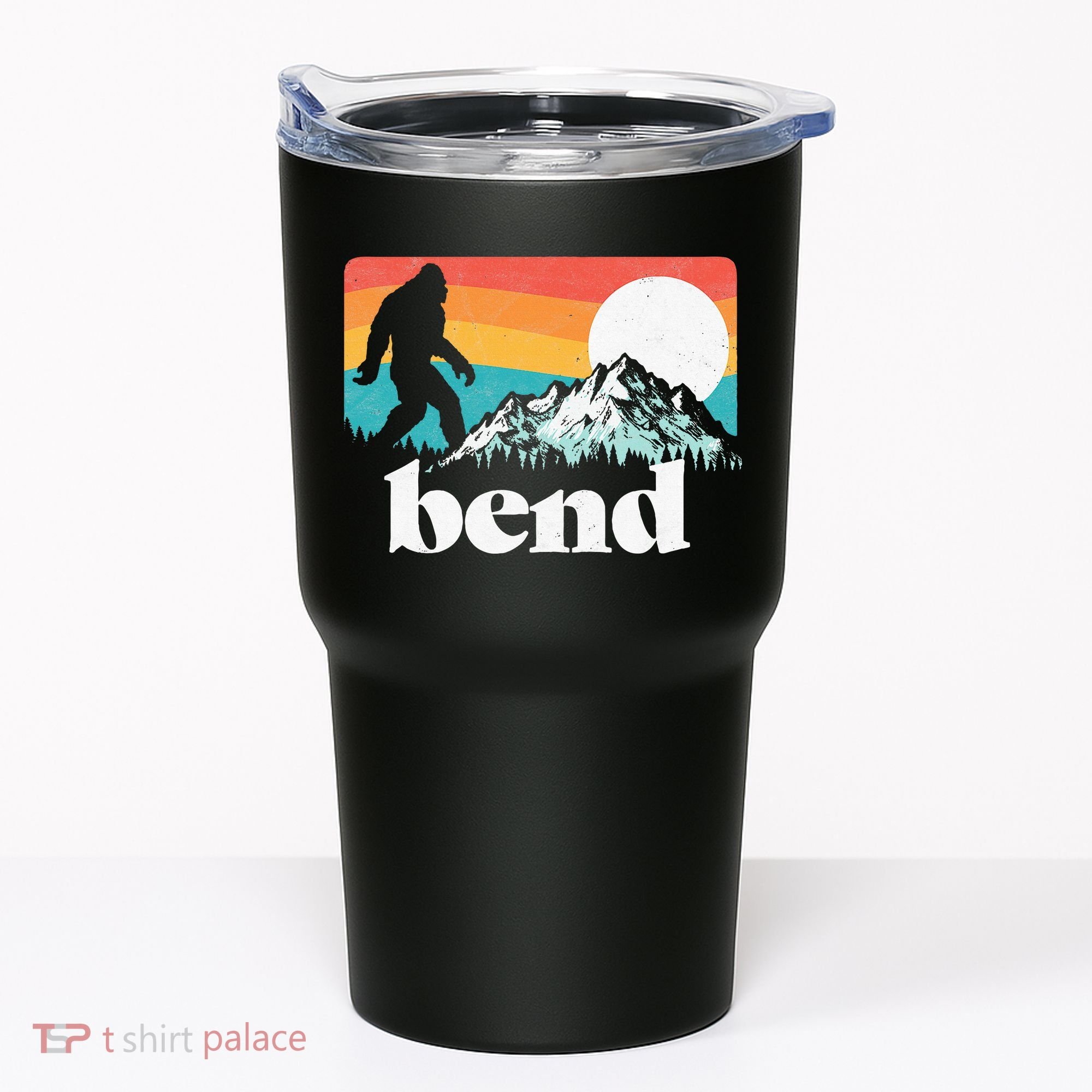Bend Oregon Retro Bigfoot Mountains Tumbler