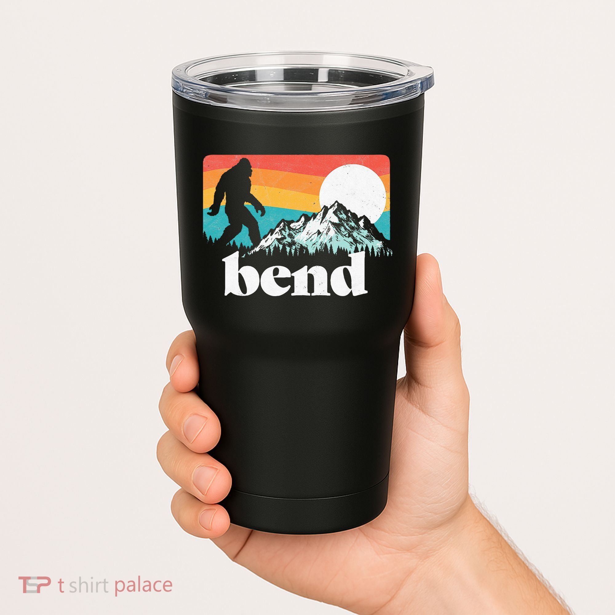 Bend Oregon Retro Bigfoot Mountains Tumbler