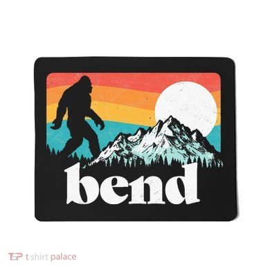 Bend Oregon Retro Bigfoot Mountains Mousepad