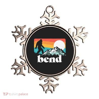 Bend Oregon Retro Bigfoot Mountains Ornament