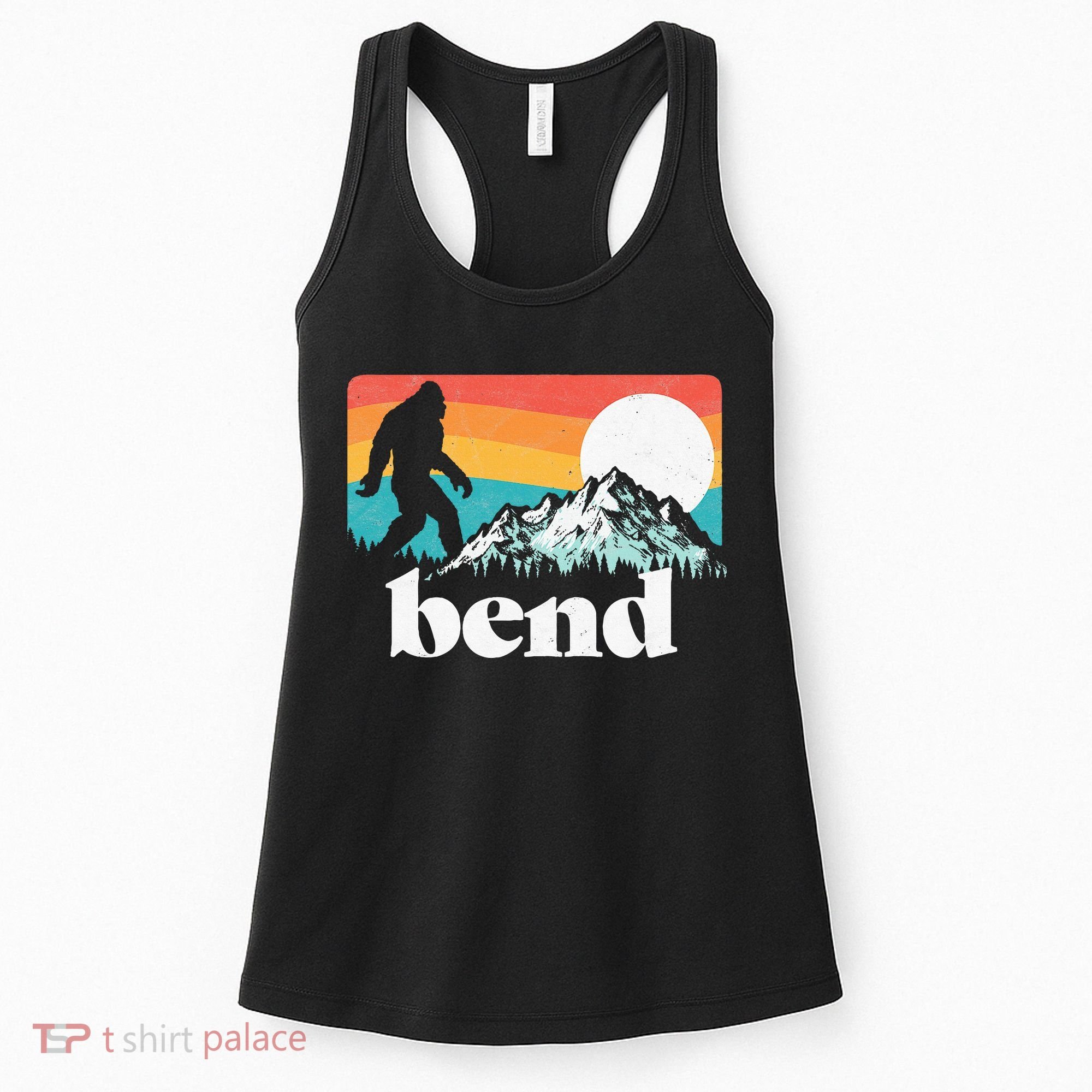 Bend Oregon Retro Bigfoot Mountains Women's Tank Top