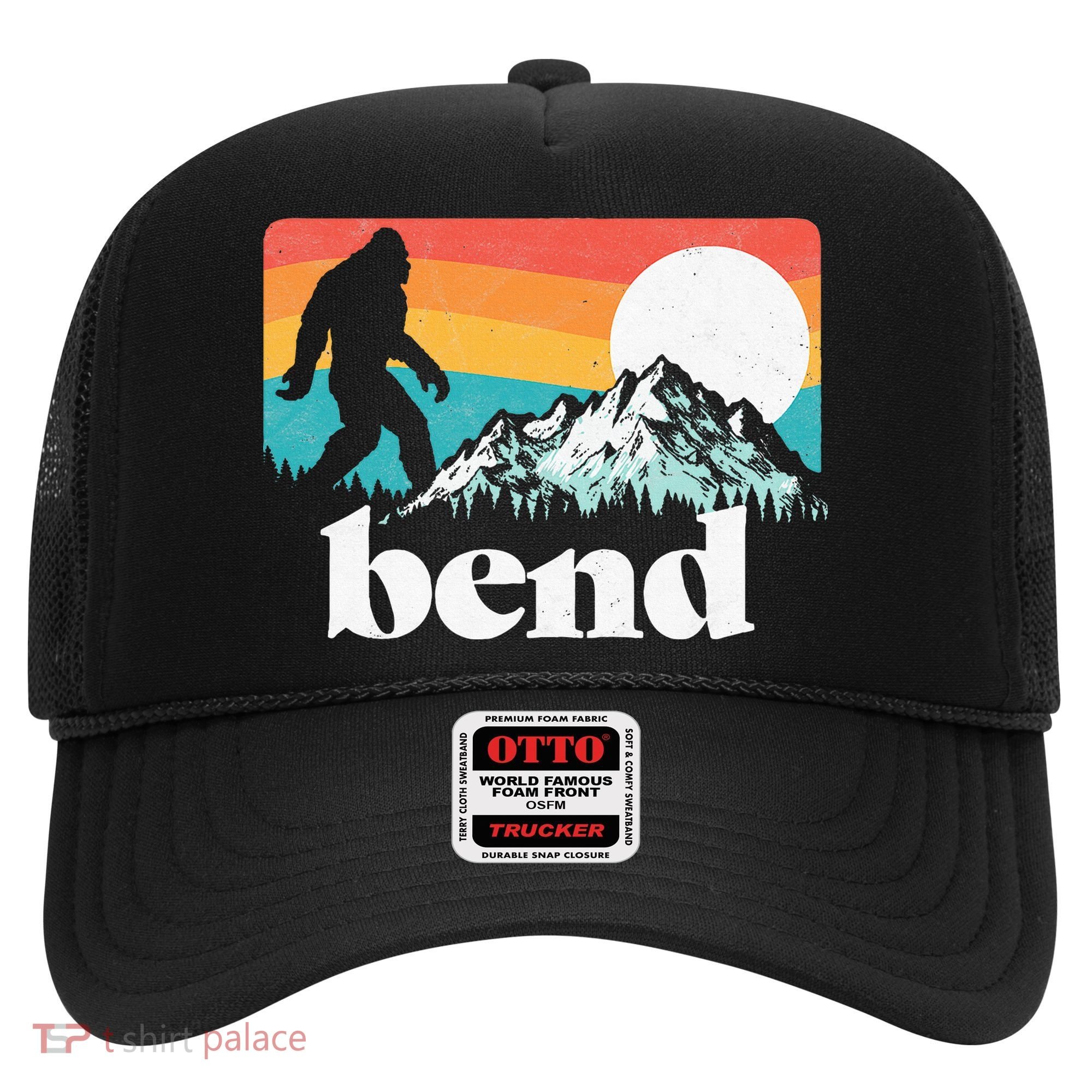 Bend Oregon Retro Bigfoot Mountains Hat