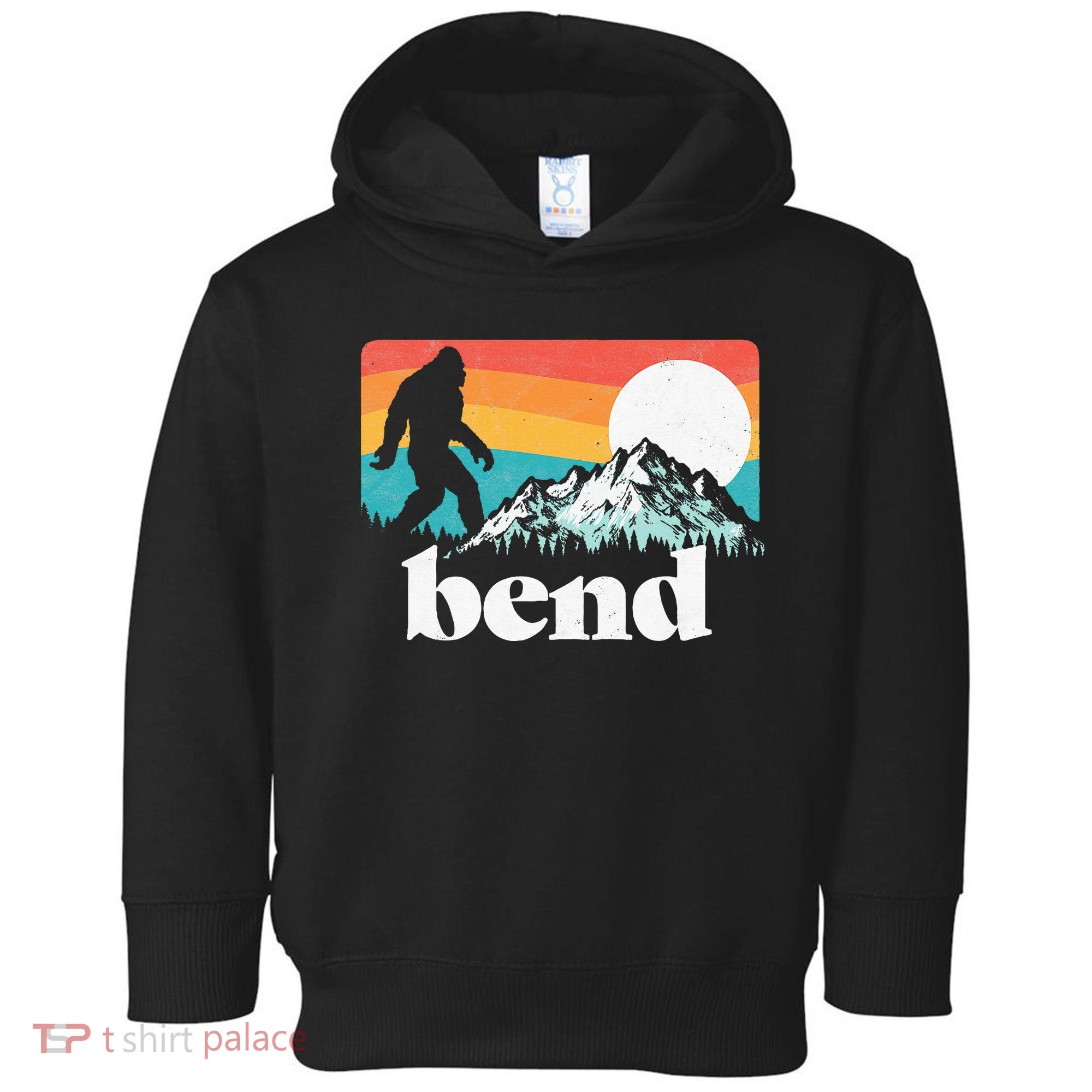 Bend Oregon Retro Bigfoot Mountains Toddler Hoodie