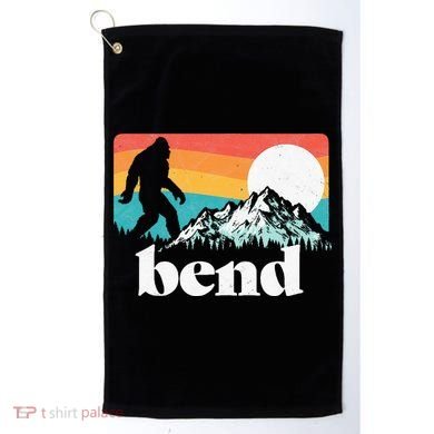 Bend Oregon Retro Bigfoot Mountains Golf Towel