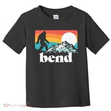 Bend Oregon Retro Bigfoot Mountains Toddler T-Shirt
