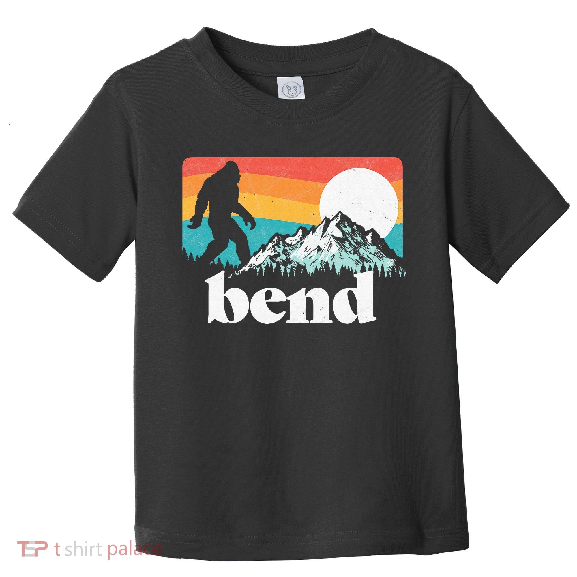Bend Oregon Retro Bigfoot Mountains Toddler T-Shirt