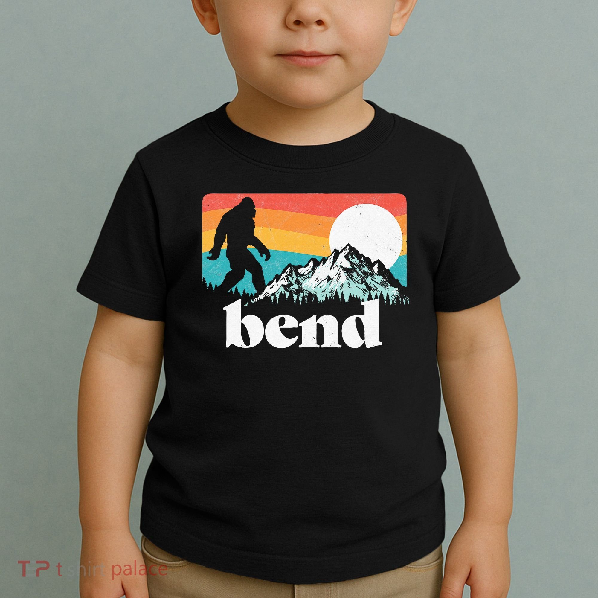 Bend Oregon Retro Bigfoot Mountains Toddler T-Shirt