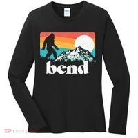 Bend Oregon Retro Bigfoot Mountains Women's Long Sleeve Shirt thumb 0