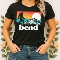 Bend Oregon Retro Bigfoot Mountains Women's T-Shirt thumb 2