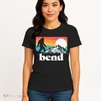 Bend Oregon Retro Bigfoot Mountains Women's T-Shirt thumb 4