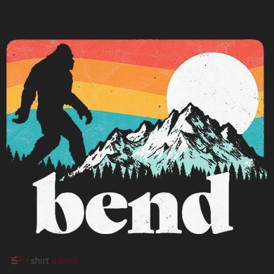 Bend Oregon Retro Bigfoot Mountains Plastic Christmas Ball Ornament
