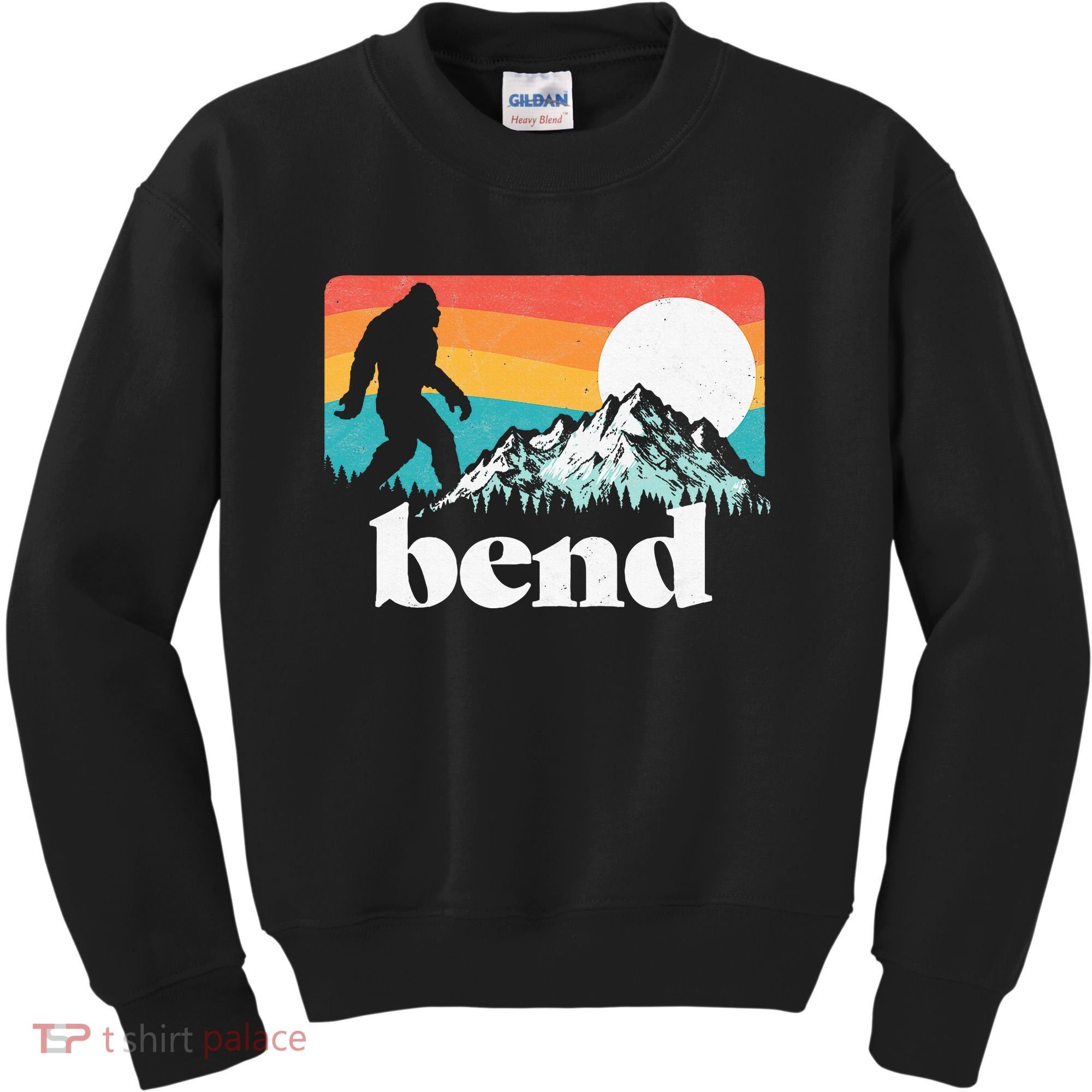 Bend Oregon Retro Bigfoot Mountains Kids Sweatshirt