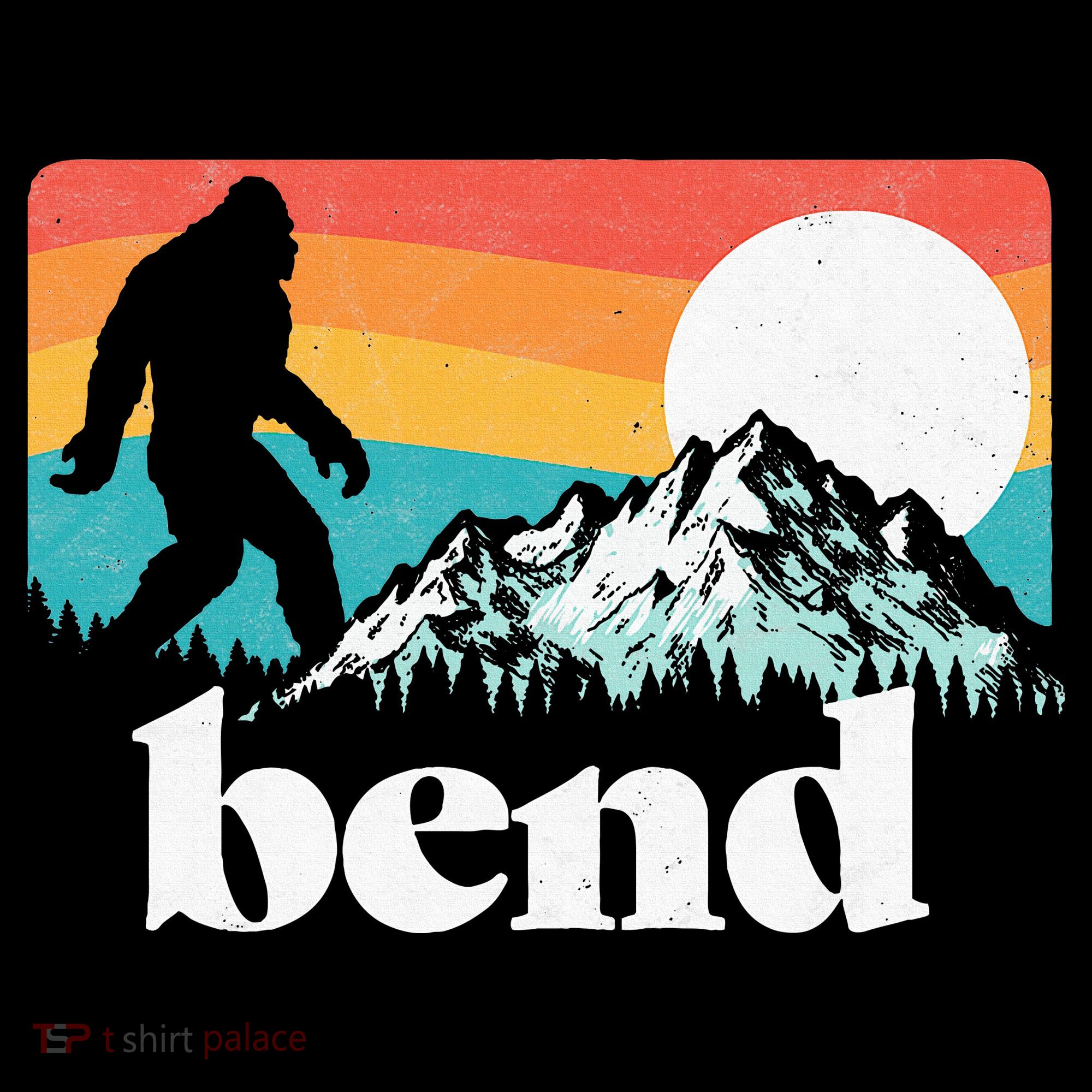 Bend Oregon Retro Bigfoot Mountains Kids Sweatshirt
