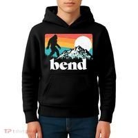 Bend Oregon Retro Bigfoot Mountains Kids Hoodie thumb 4