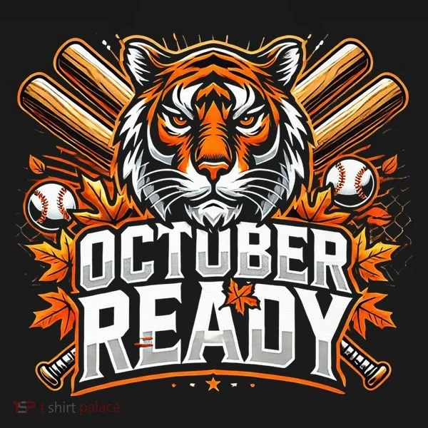 Baseball October Ready Tiger D T-Shirt