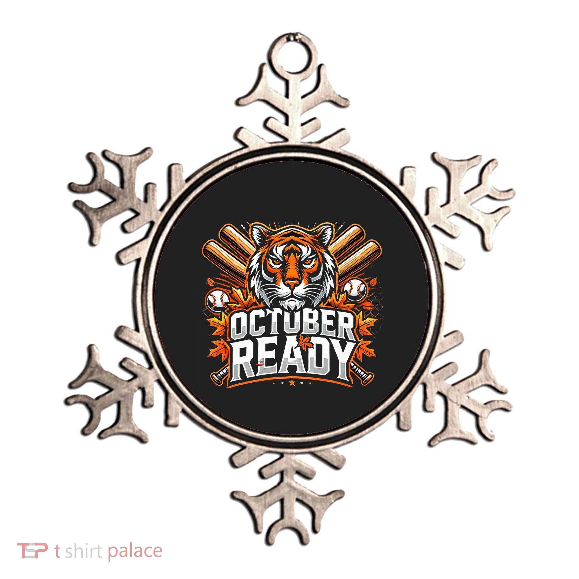 Baseball October Ready Tiger D Ornament