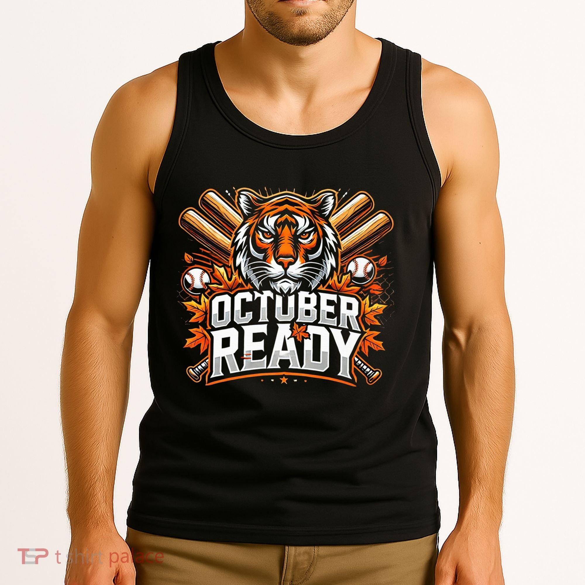 Baseball October Ready Tiger D Tank Top