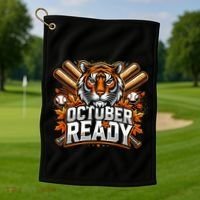 Baseball October Ready Tiger D Golf Towel thumb 1