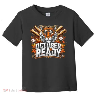 Baseball October Ready Tiger D Toddler T-Shirt