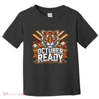 Baseball October Ready Tiger D Toddler T-Shirt thumb 0