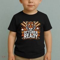 Baseball October Ready Tiger D Toddler T-Shirt thumb 2