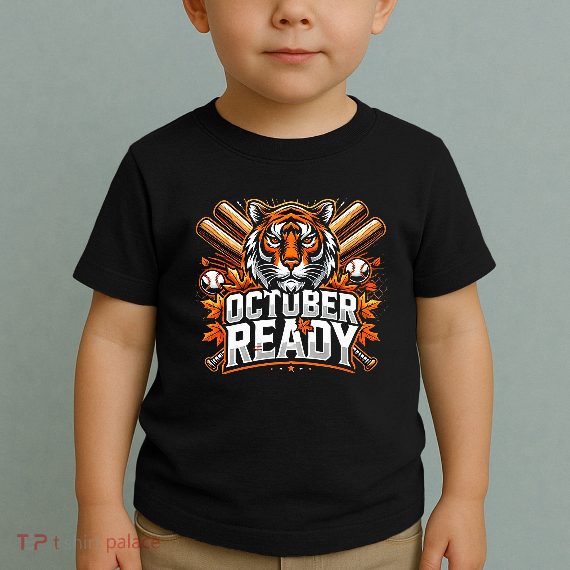 Baseball October Ready Tiger D Toddler T-Shirt