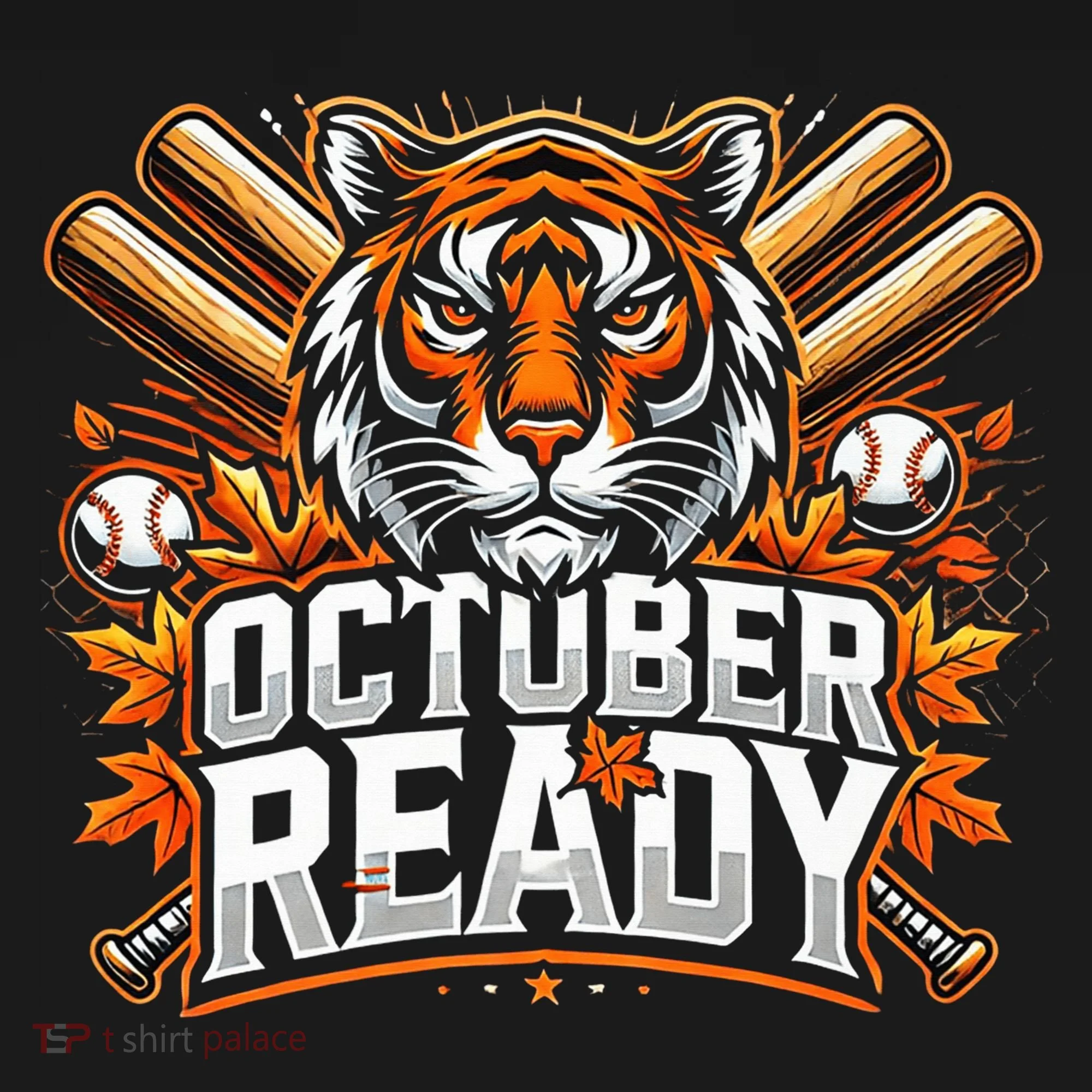 Baseball October Ready Tiger D Toddler T-Shirt