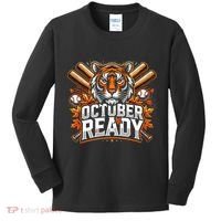 Baseball October Ready Tiger D Kids Long Sleeve Shirt thumb 0