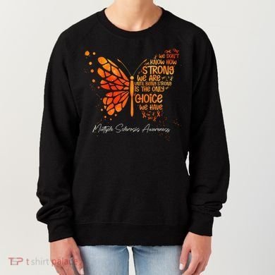 Butterfly Orange Ribbon Multiple Sclerosis Awareness Women's Sweatshirt
