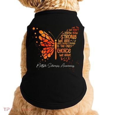 Butterfly Orange Ribbon Multiple Sclerosis Awareness Doggie Tank