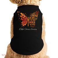 Butterfly Orange Ribbon Multiple Sclerosis Awareness Doggie Tank thumb 0