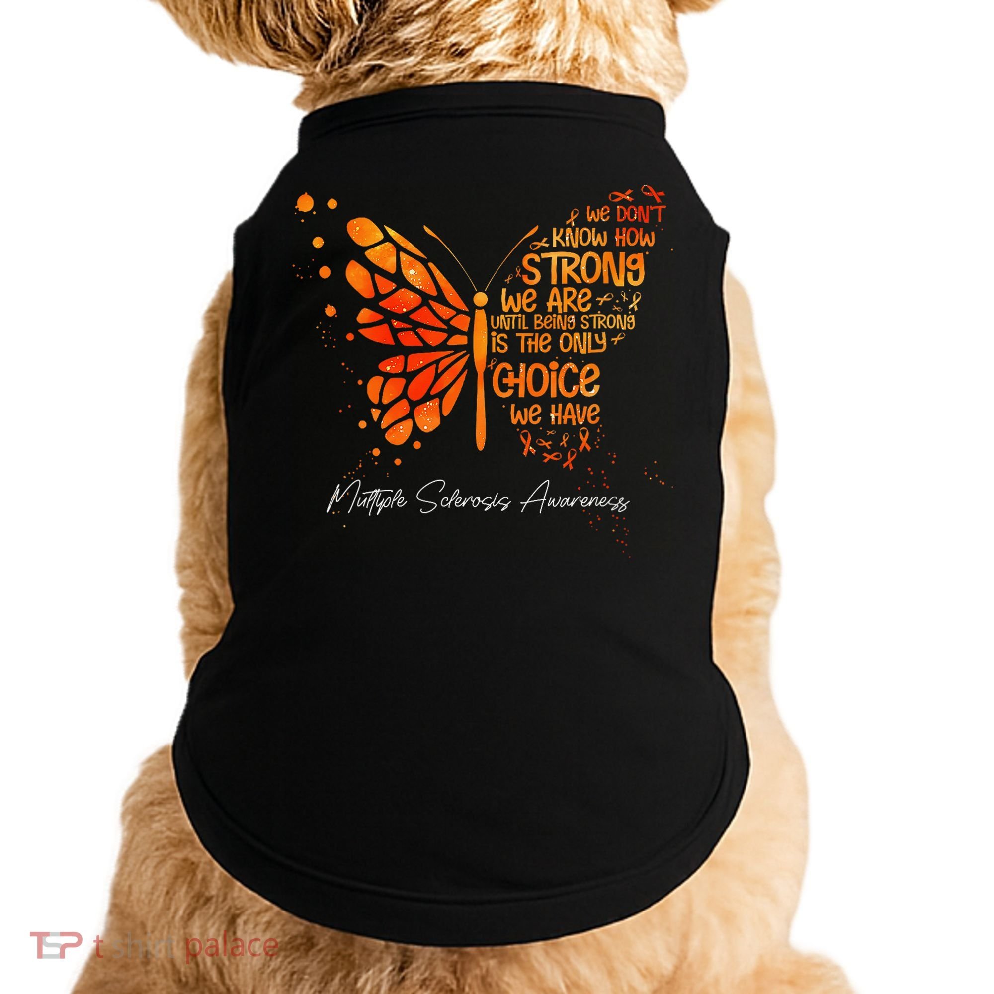 Butterfly Orange Ribbon Multiple Sclerosis Awareness Doggie Tank