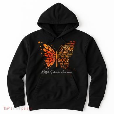 Butterfly Orange Ribbon Multiple Sclerosis Awareness Hoodie