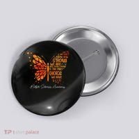 Butterfly Orange Ribbon Multiple Sclerosis Awareness Button thumb 0