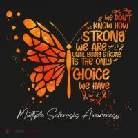 Butterfly Orange Ribbon Multiple Sclerosis Awareness Button thumb 1
