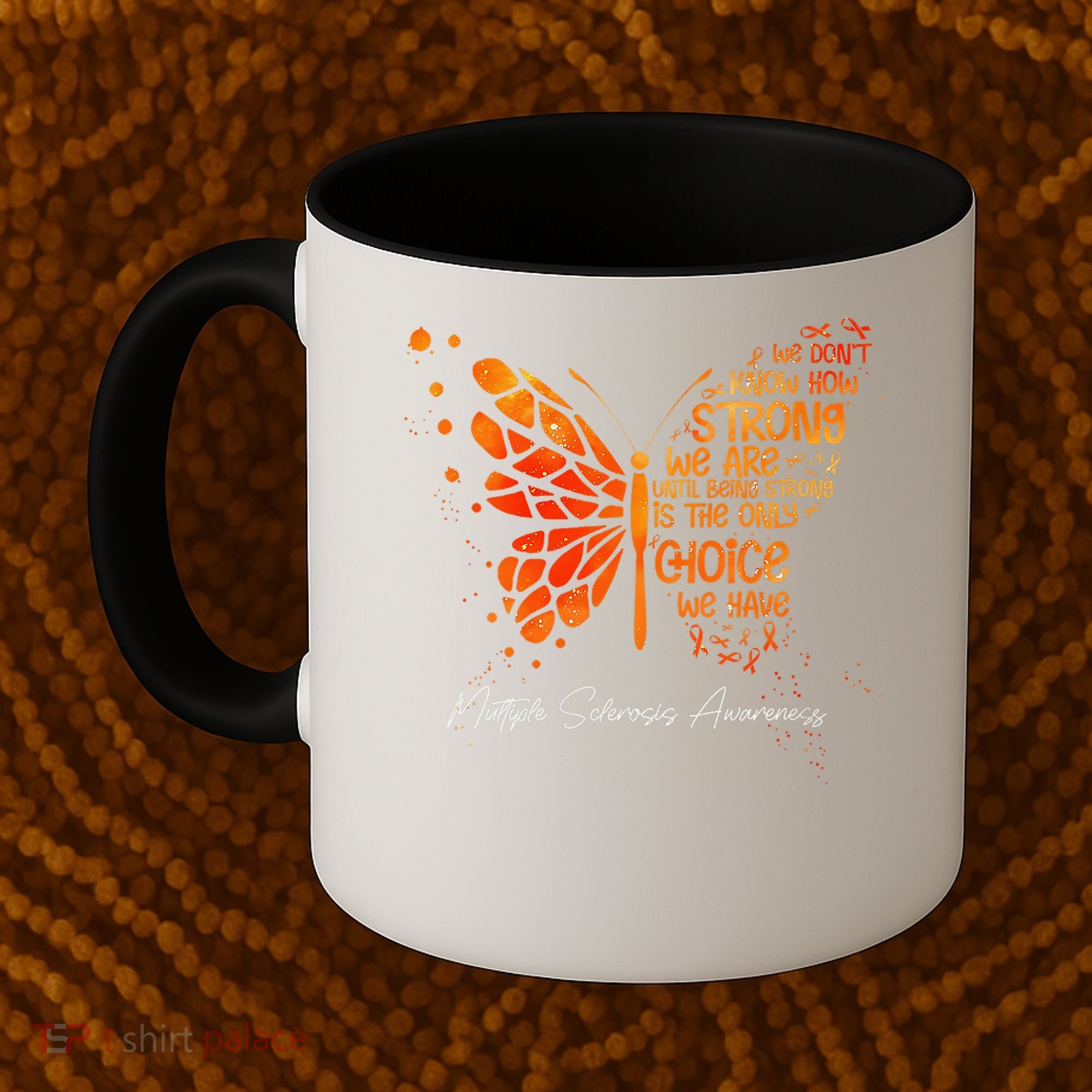 Butterfly Orange Ribbon Multiple Sclerosis Awareness Coffee Mug