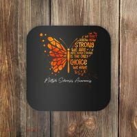 Butterfly Orange Ribbon Multiple Sclerosis Awareness Coaster thumb 0